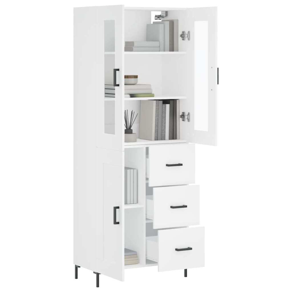 Buffet haut Blanc 69,5x34x180 cm Bois d'ingénierie - XIOS