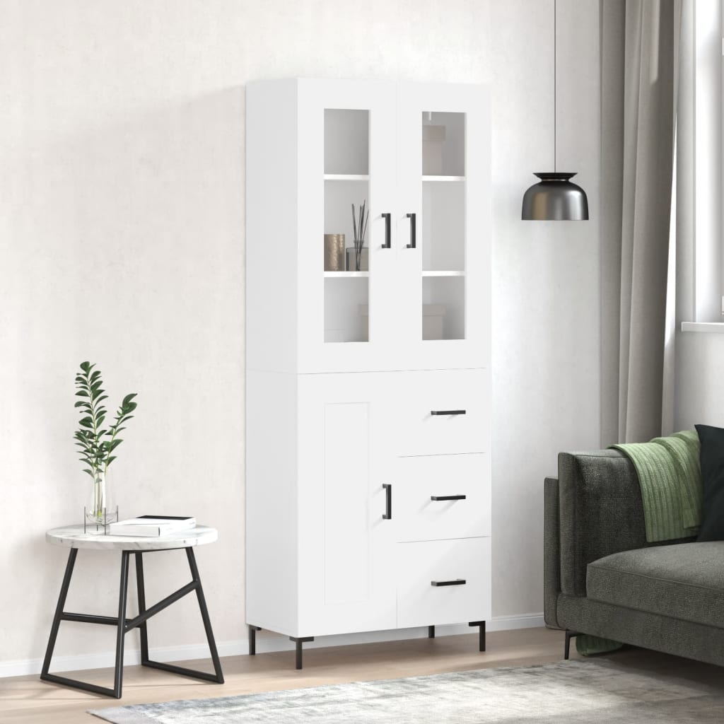 Buffet haut Blanc 69,5x34x180 cm Bois d'ingénierie - XIOS