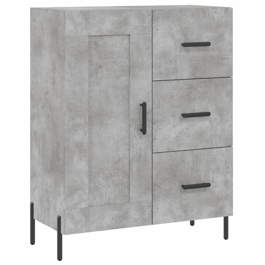 Buffet haut Gris béton 69,5x34x180 cm Bois d'ingénierie - XIOS