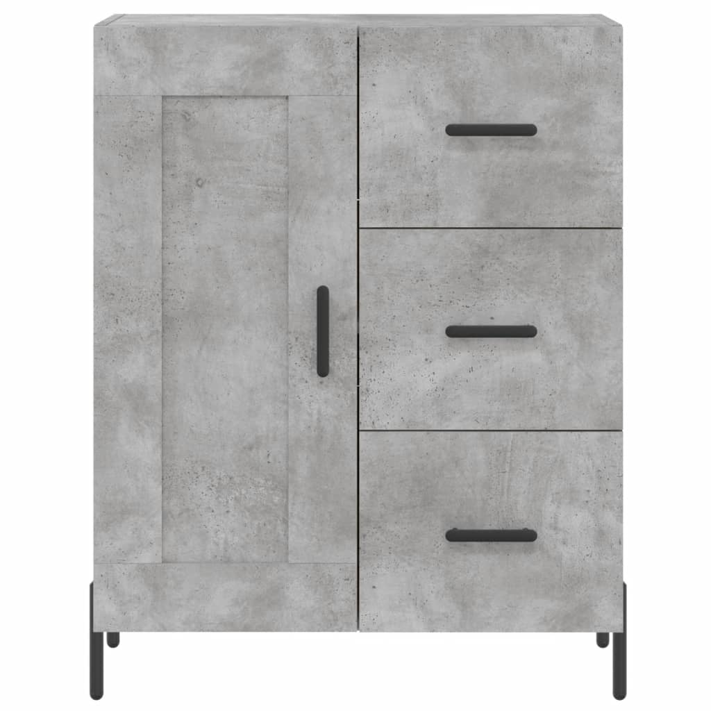Buffet haut Gris béton 69,5x34x180 cm Bois d'ingénierie - XIOS
