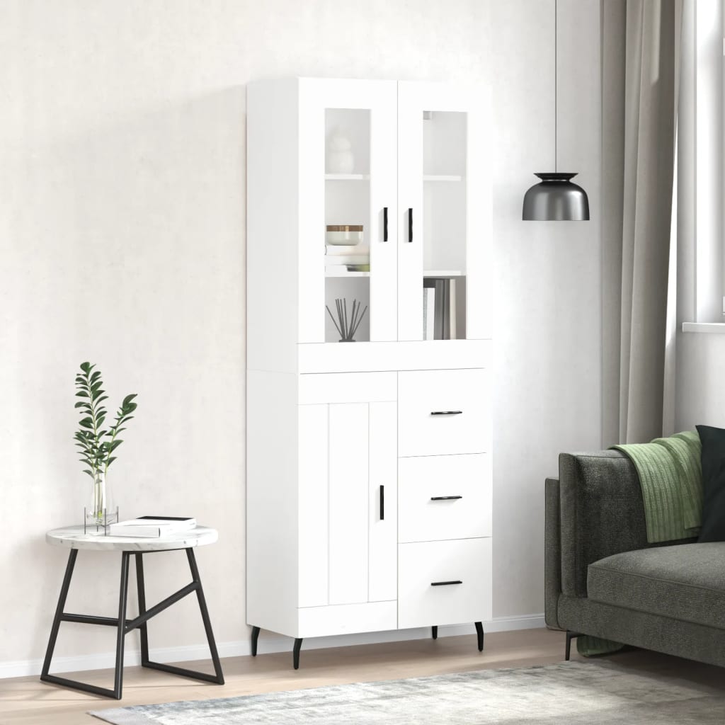Buffet haut Blanc 69,5x34x180 cm Bois d'ingénierie - XIOS