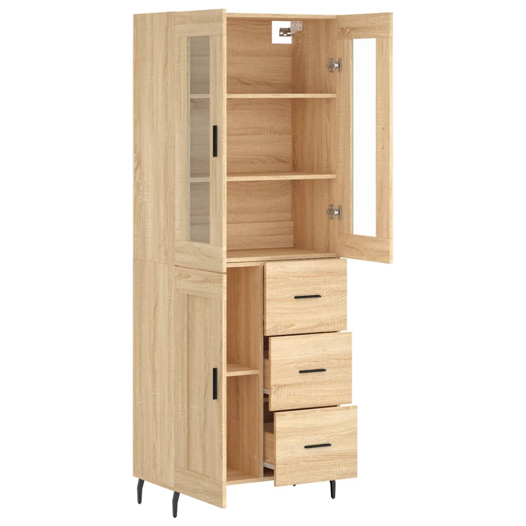 Buffet haut Chêne sonoma 69,5x34x180 cm Bois d'ingénierie - XIOS