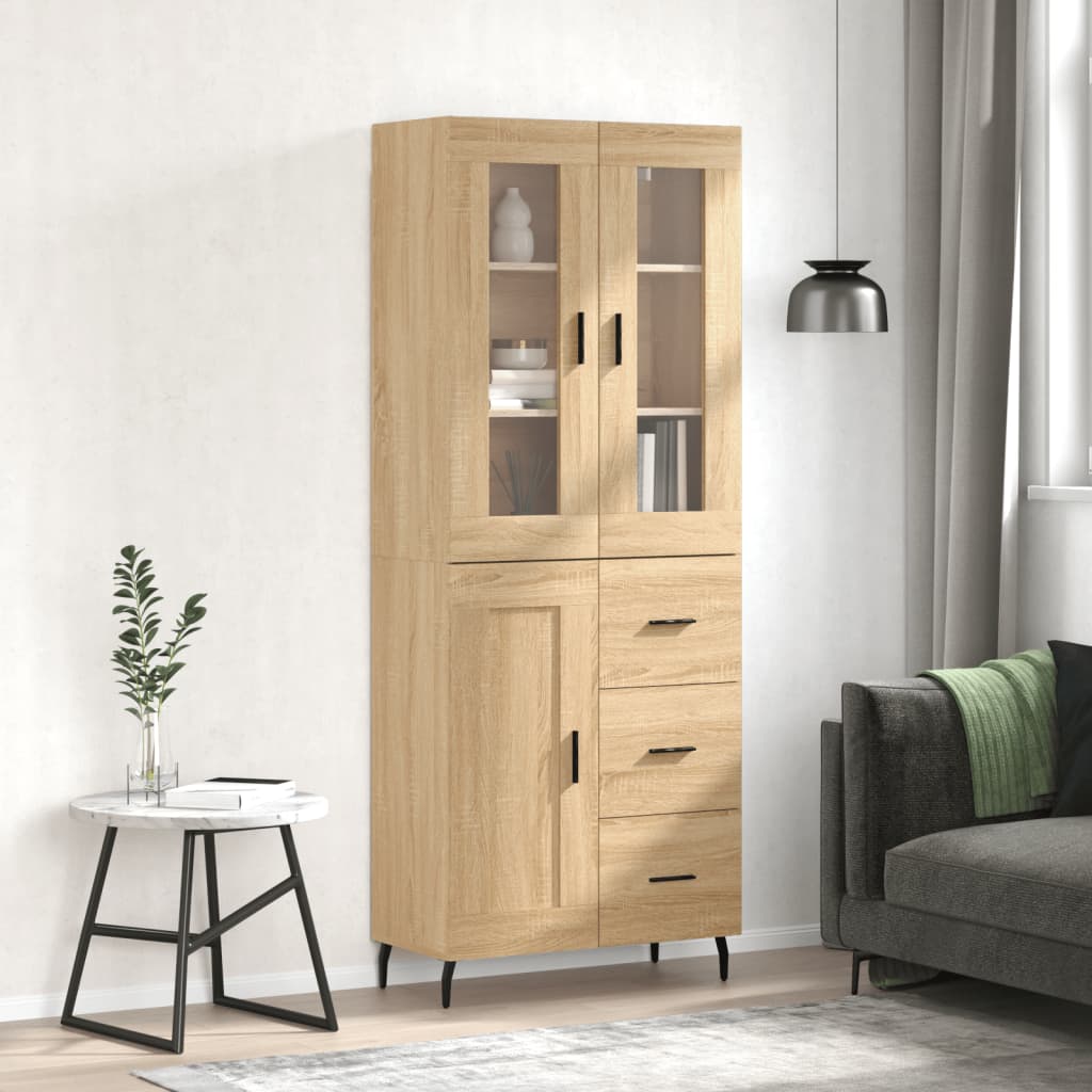 Buffet haut Chêne sonoma 69,5x34x180 cm Bois d'ingénierie - XIOS