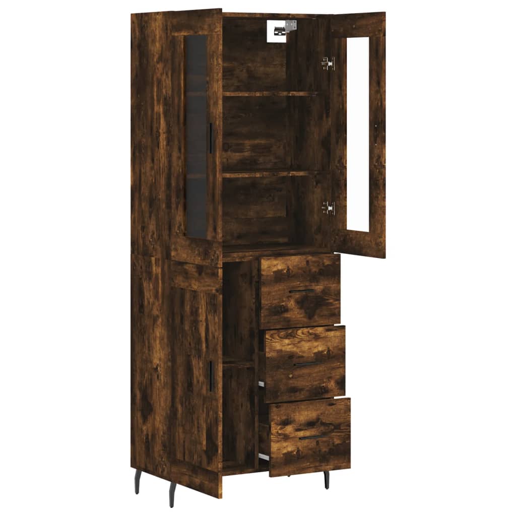 Buffet haut Chêne fumé 69,5x34x180 cm Bois d'ingénierie - XIOS