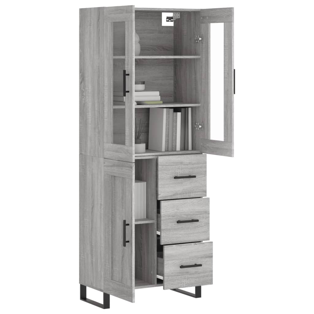 Buffet haut Sonoma gris 69,5x34x180 cm Bois d'ingénierie - XIOS