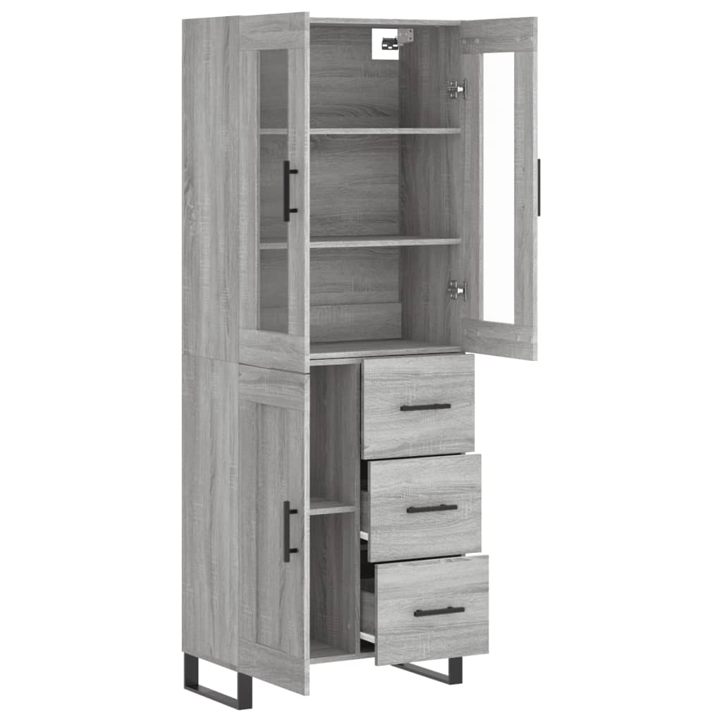 Buffet haut Sonoma gris 69,5x34x180 cm Bois d'ingénierie - XIOS