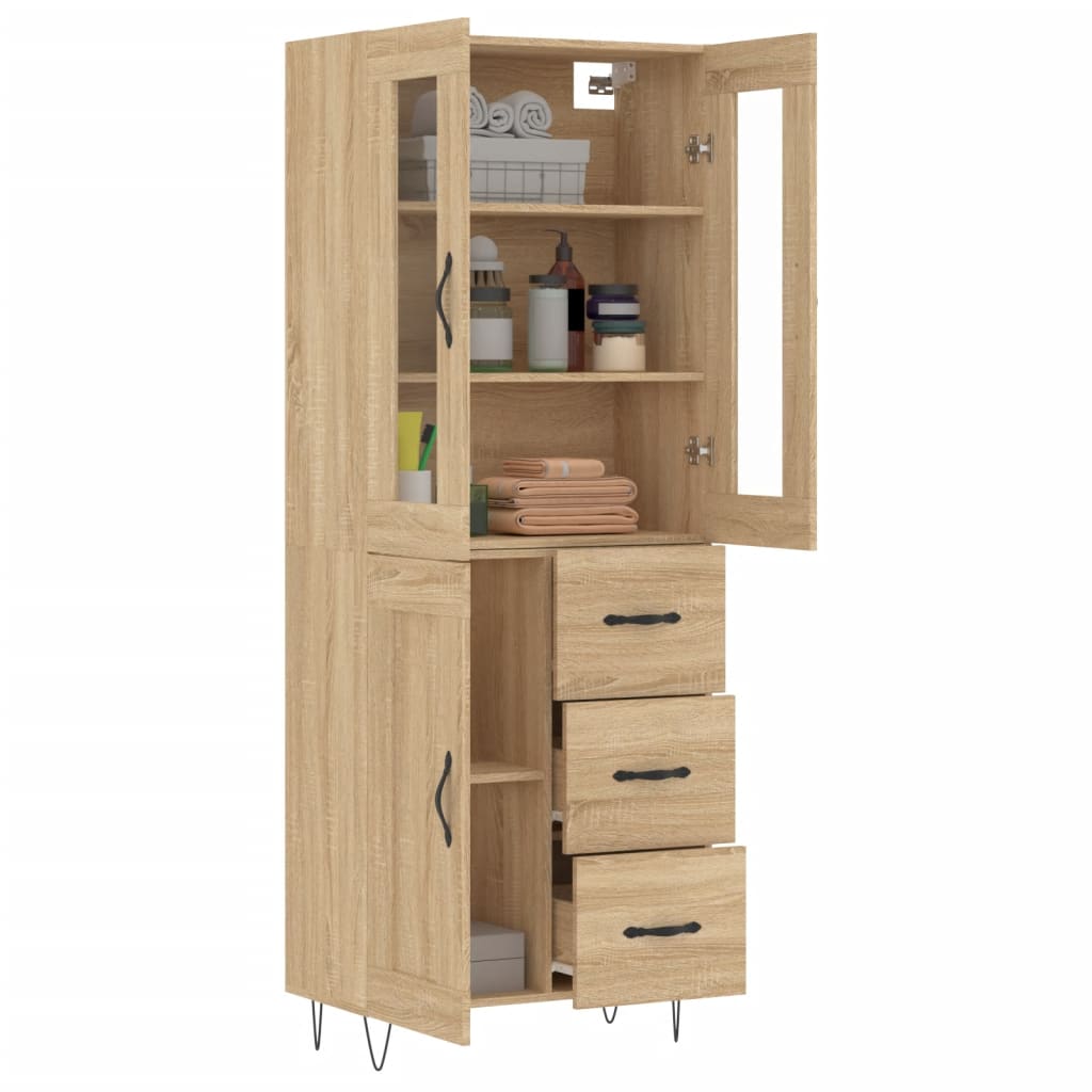 Buffet haut Chêne sonoma 69,5x34x180 cm Bois d'ingénierie - XIOS