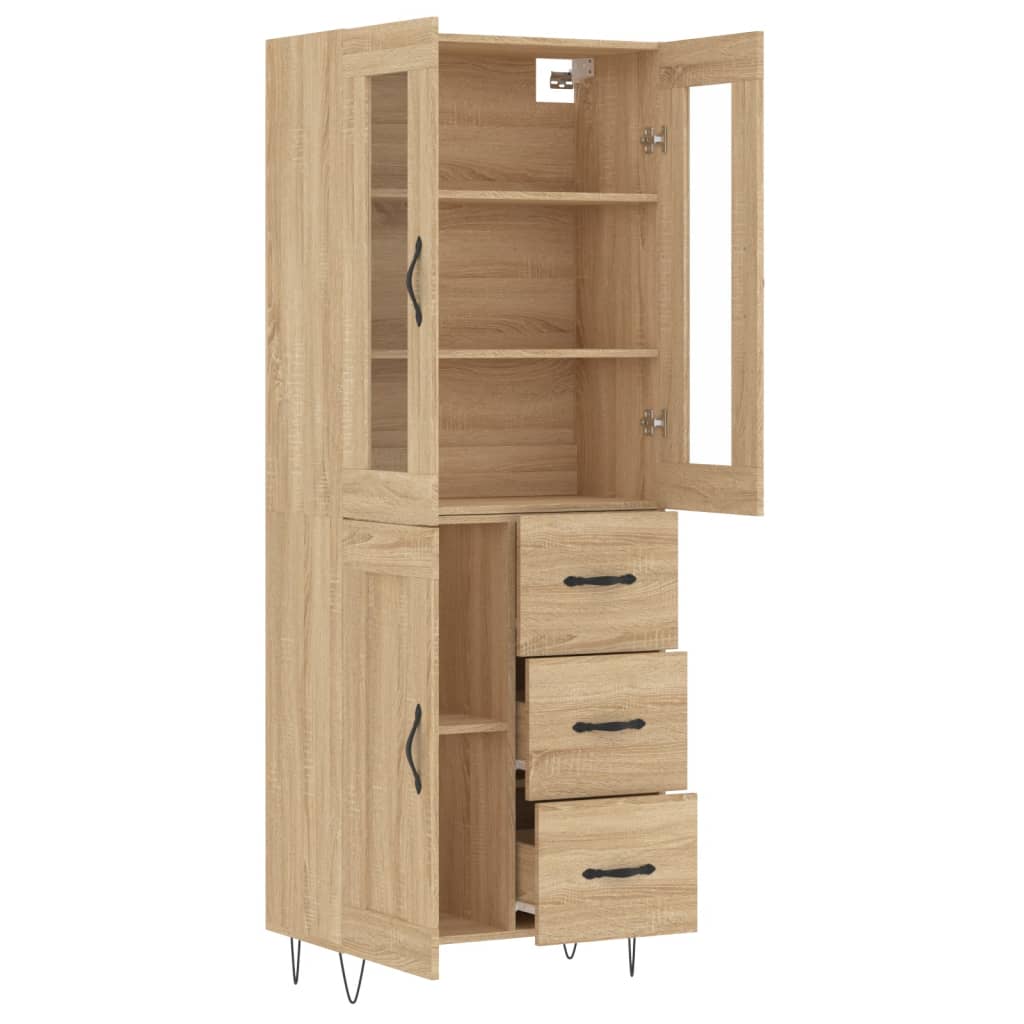 Buffet haut Chêne sonoma 69,5x34x180 cm Bois d'ingénierie - XIOS