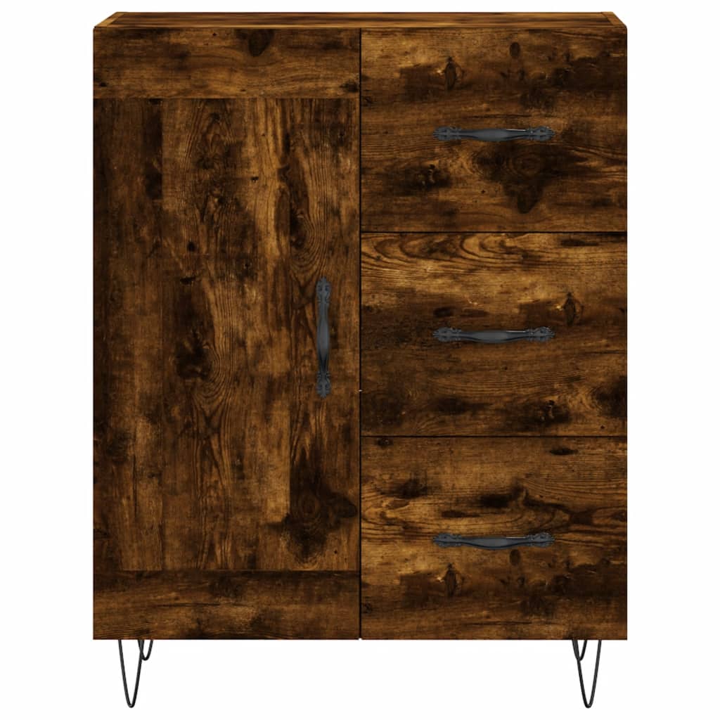 Buffet haut Chêne fumé 69,5x34x180 cm Bois d'ingénierie - XIOS
