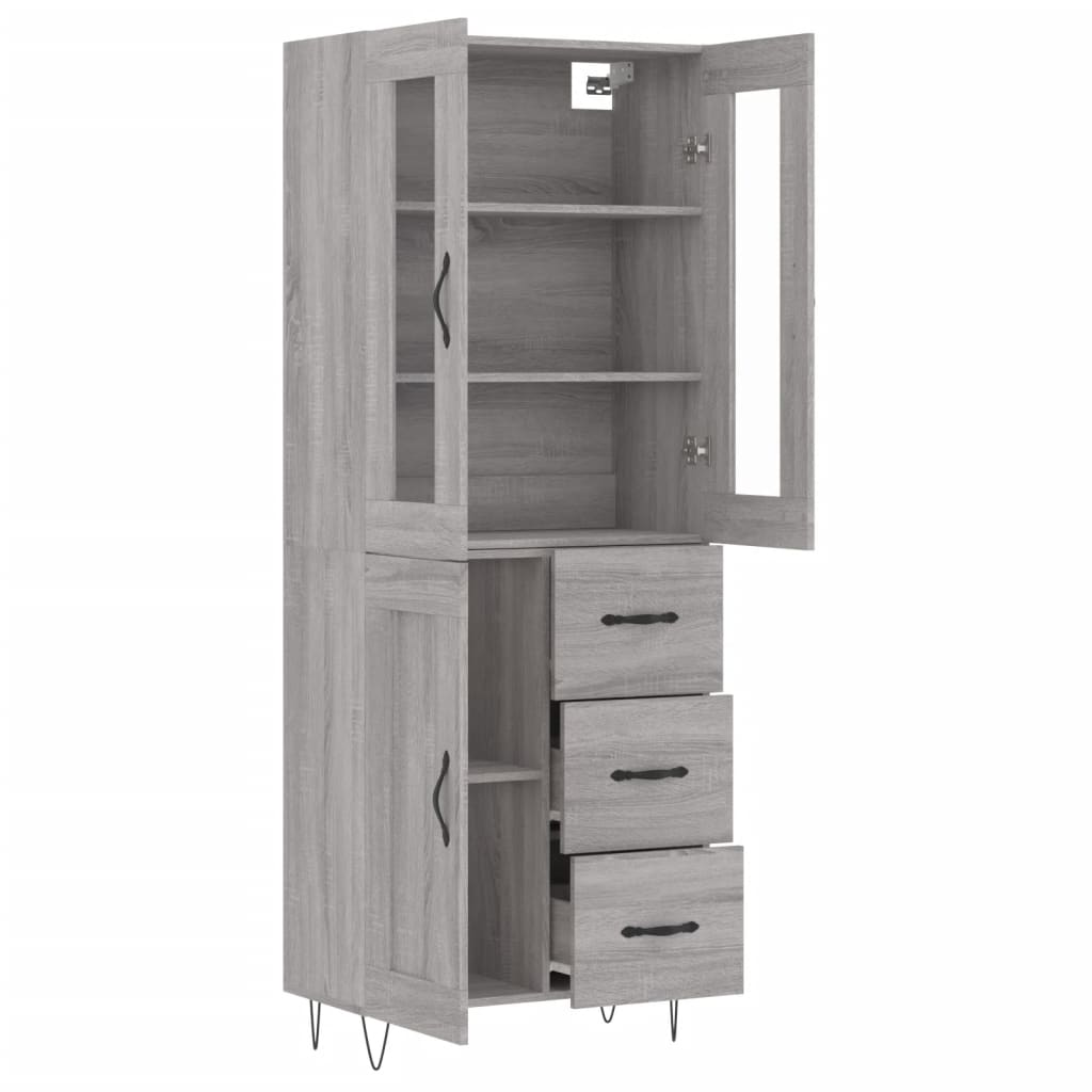 Buffet haut Sonoma gris 69,5x34x180 cm Bois d'ingénierie - XIOS