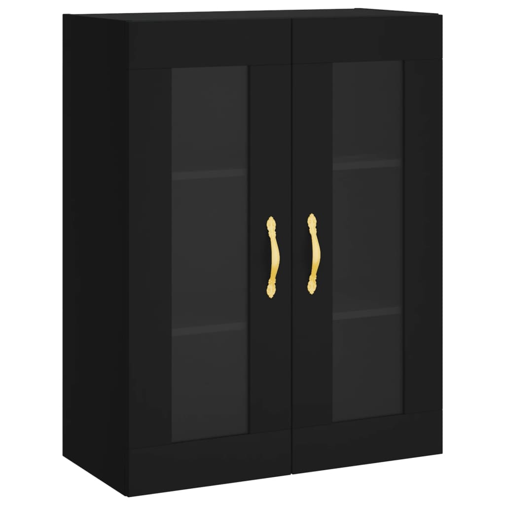 Buffet haut Noir 69,5x34x180 cm Bois d'ingénierie - XIOS
