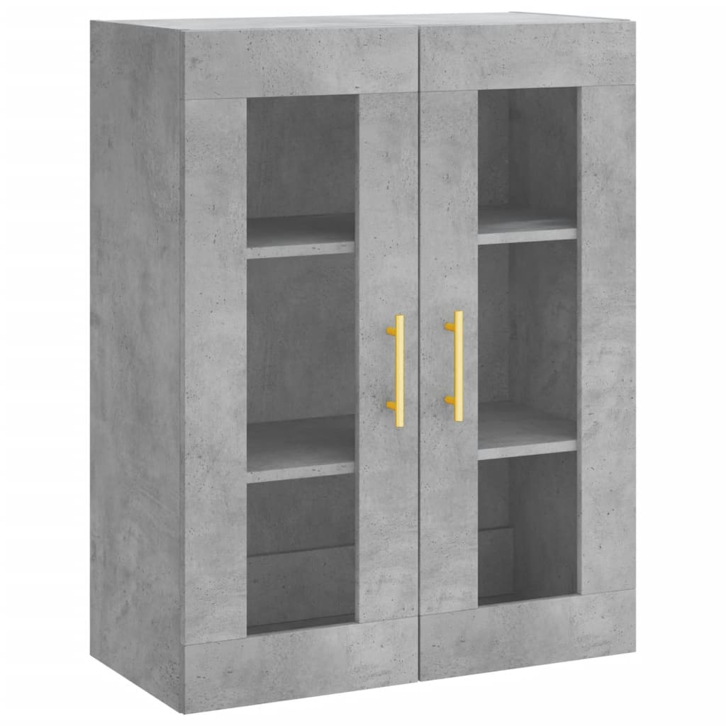 Buffet haut Gris béton 69,5x34x180 cm Bois d'ingénierie - XIOS