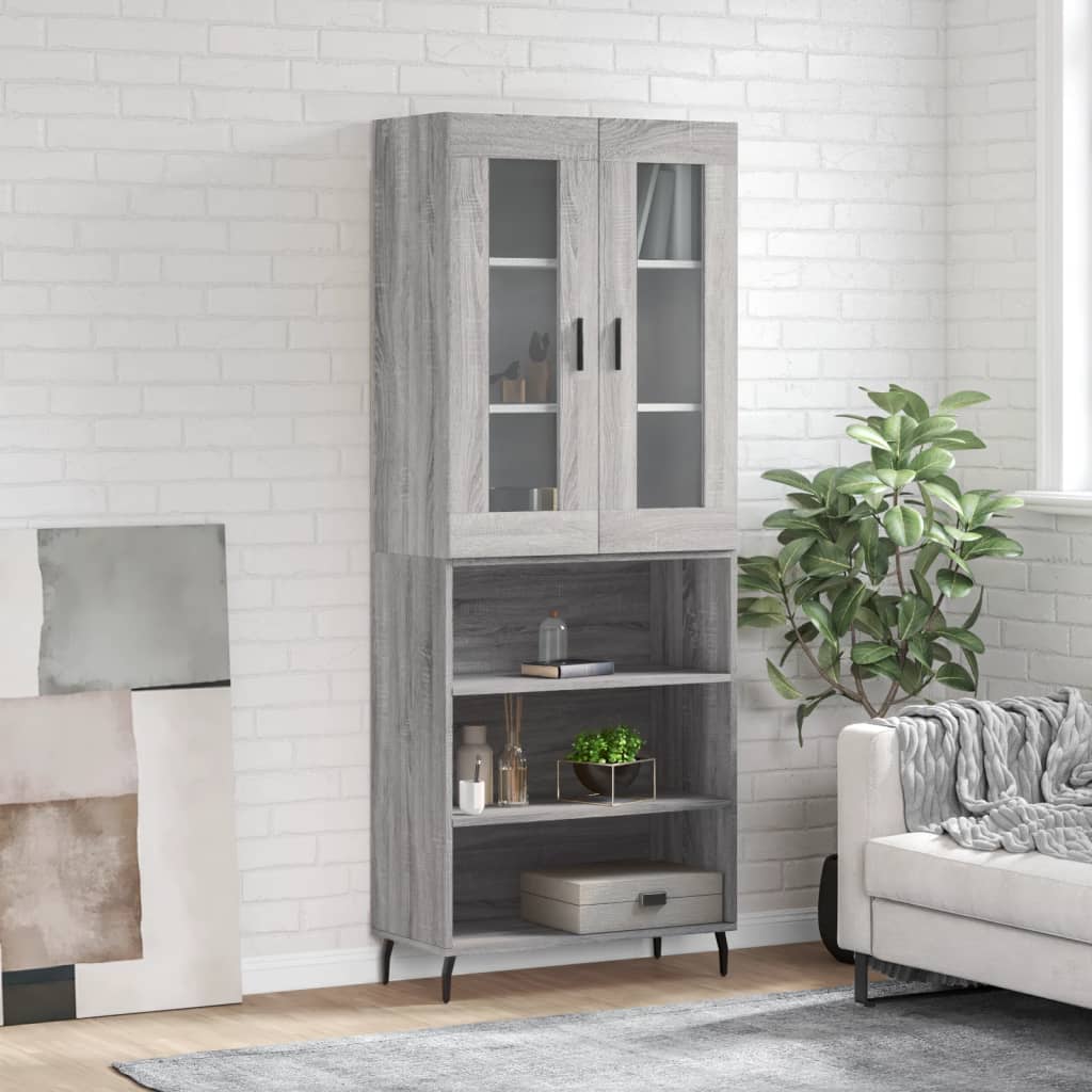 Buffet haut Sonoma gris 69,5x34x180 cm Bois d'ingénierie - XIOS