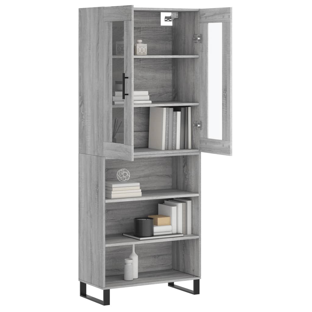 Buffet haut Sonoma gris 69,5x34x180 cm Bois d'ingénierie - XIOS
