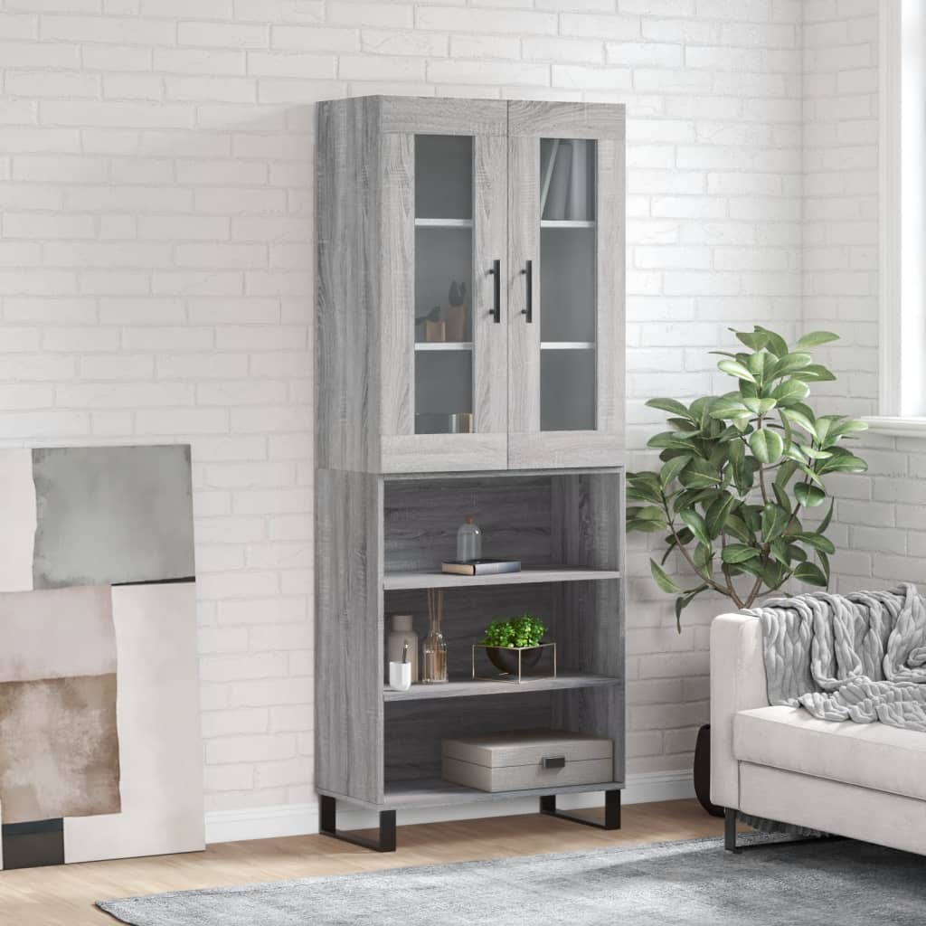 Buffet haut Sonoma gris 69,5x34x180 cm Bois d'ingénierie - XIOS