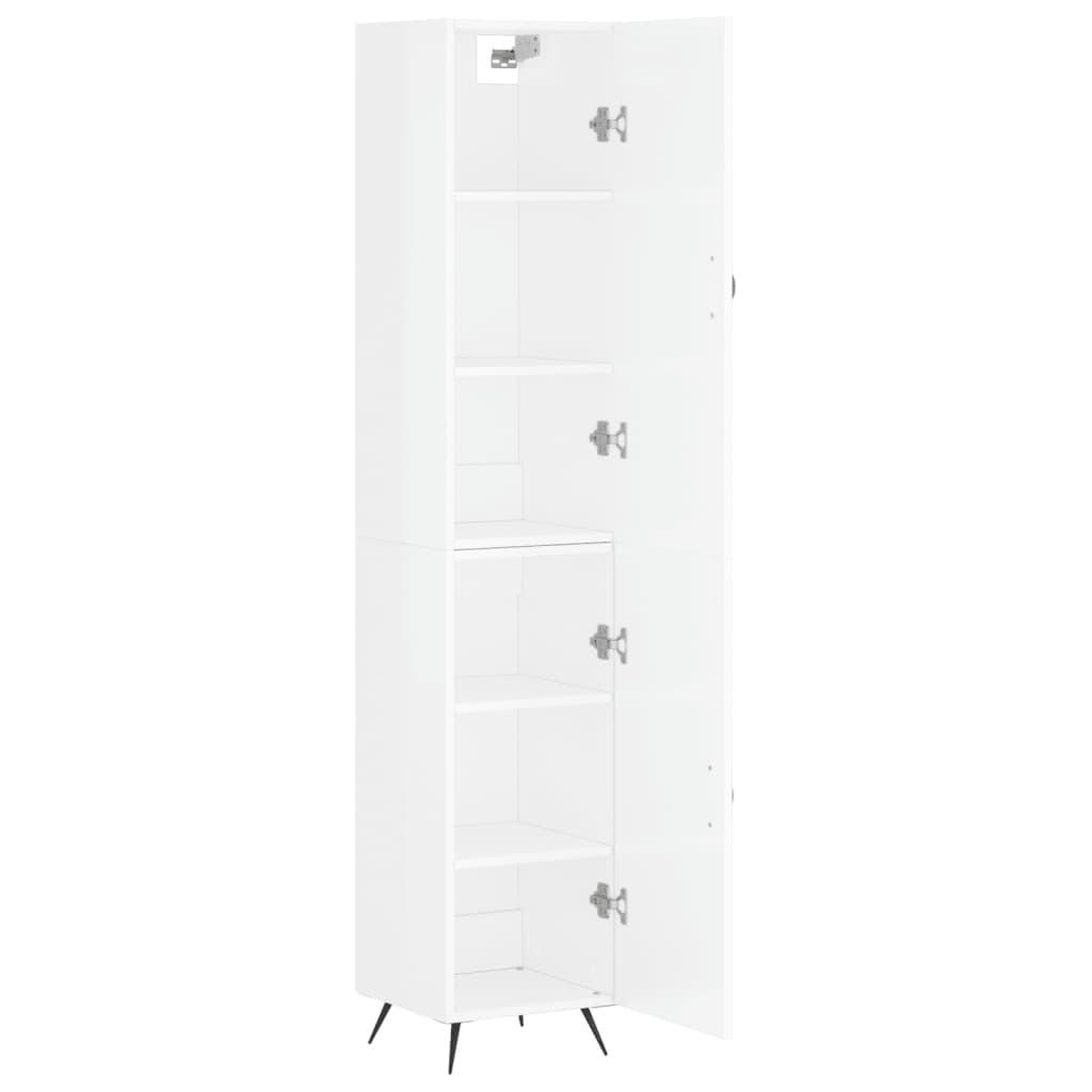 Buffet haut Blanc brillant 34,5x34x180 cm Bois d'ingénierie - XIOS