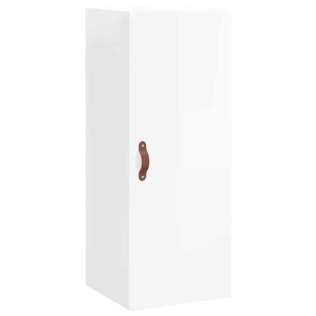 Buffet haut Blanc brillant 34,5x34x180 cm Bois d'ingénierie - XIOS