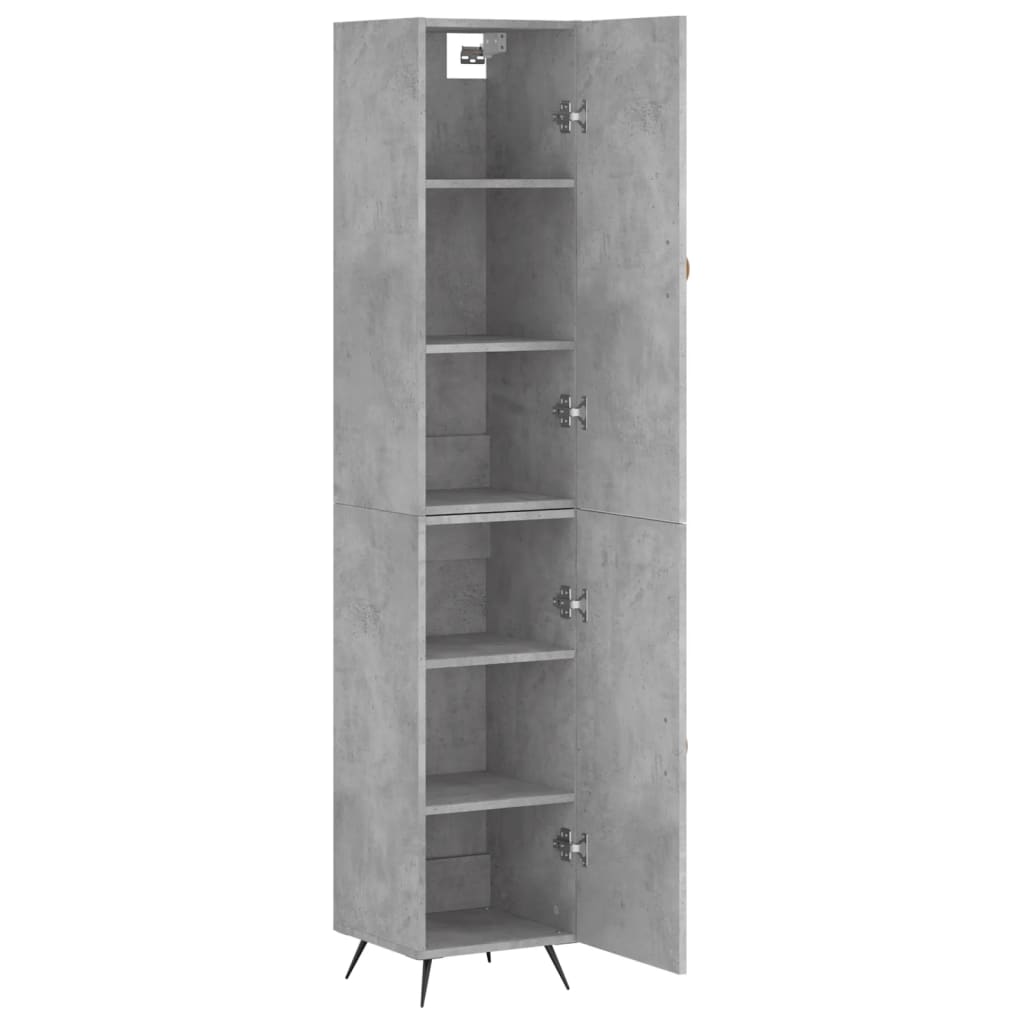 Buffet haut Gris béton 34,5x34x180 cm Bois d'ingénierie Buffets & bahuts vidaXL