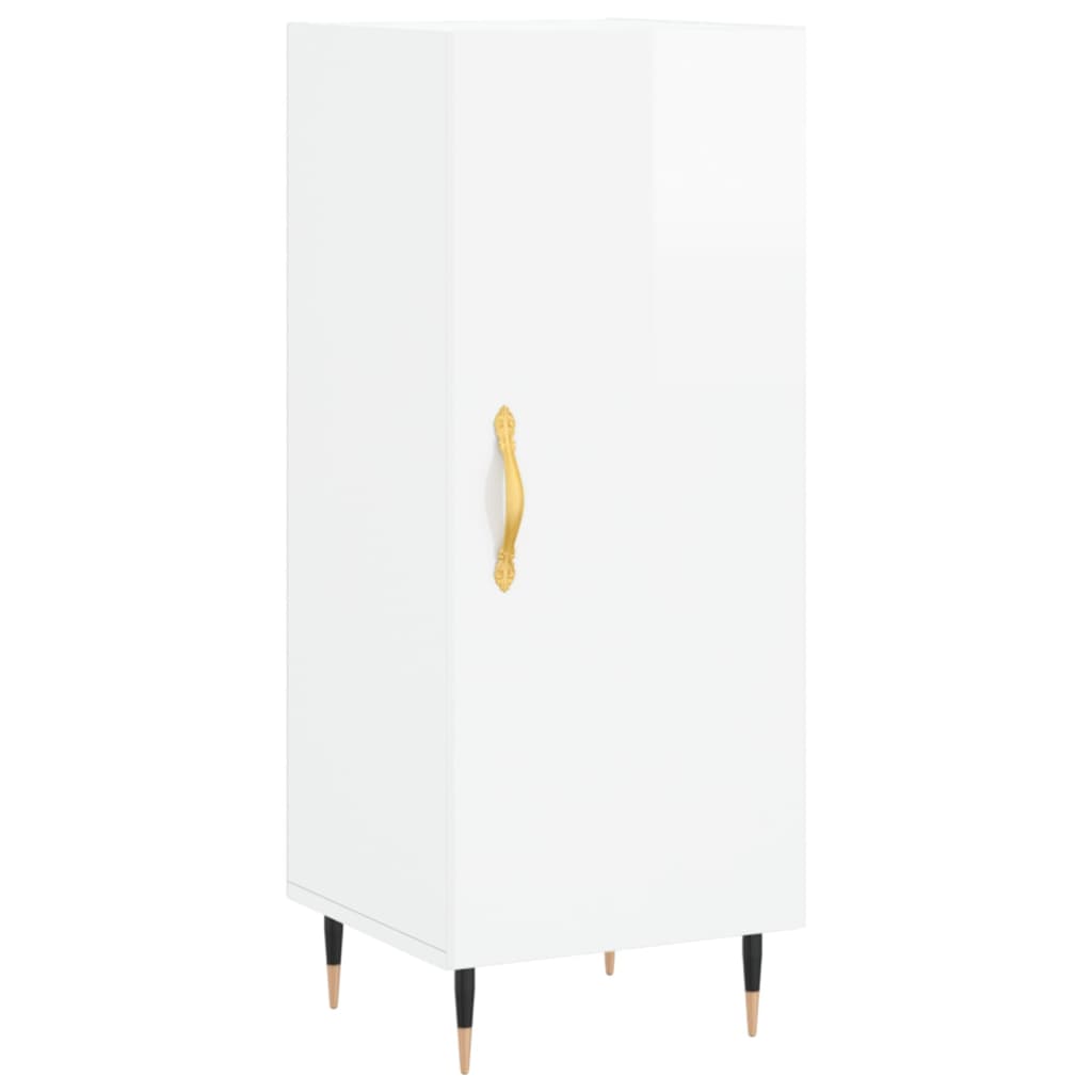 Buffet haut Blanc brillant 34,5x34x180 cm Bois d'ingénierie - XIOS