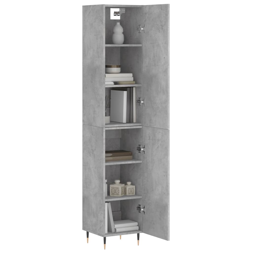 Buffet haut Gris béton 34,5x34x180 cm Bois d'ingénierie - XIOS