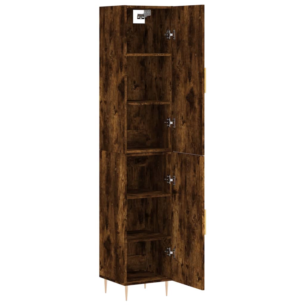 Buffet haut Chêne fumé 34,5x34x180 cm Bois d'ingénierie - XIOS