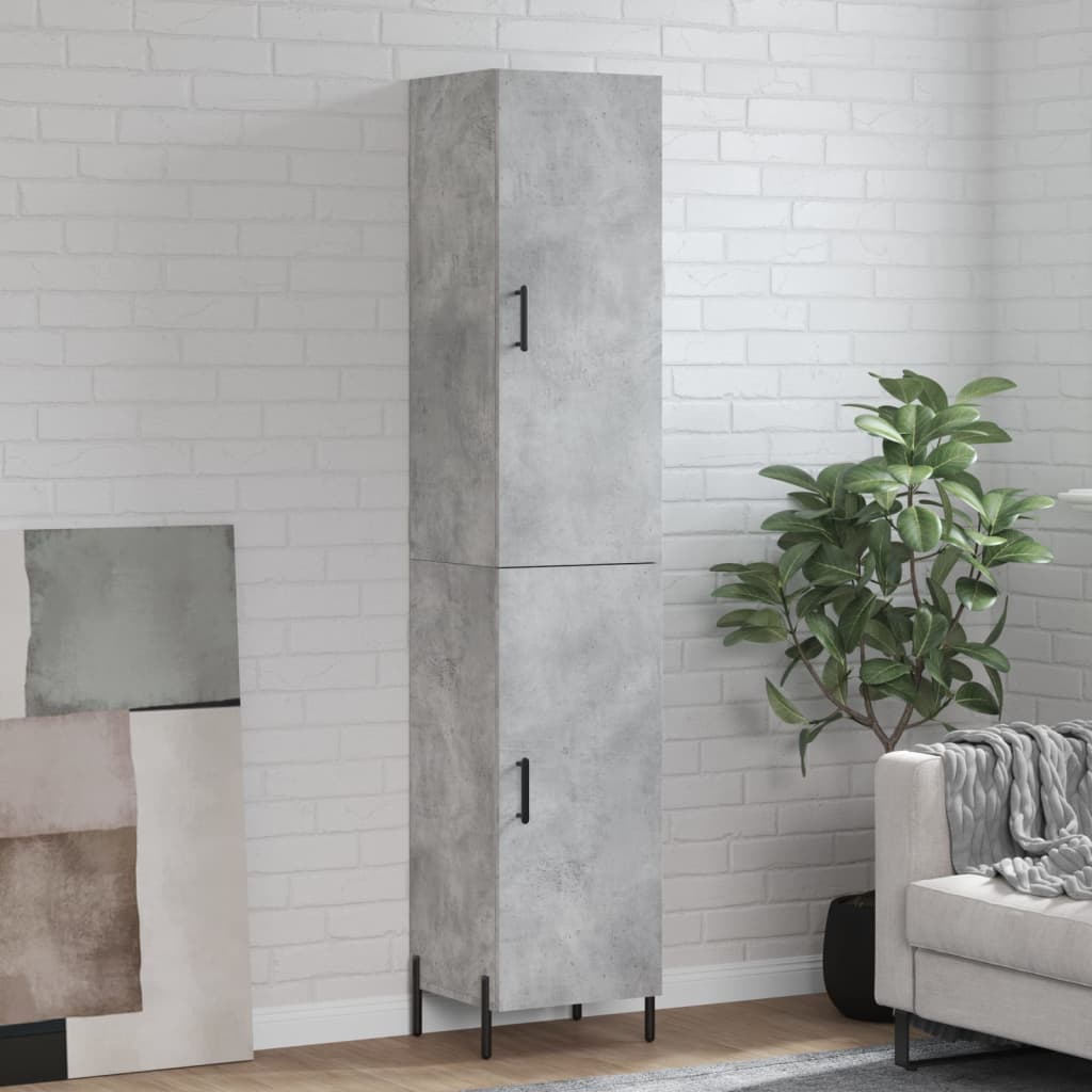 Buffet haut Gris béton 34,5x34x180 cm Bois d'ingénierie - XIOS