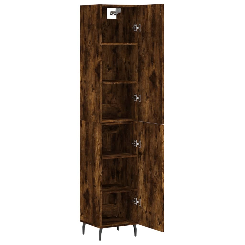 Buffet haut Chêne fumé 34,5x34x180 cm Bois d'ingénierie Buffets & bahuts vidaXL