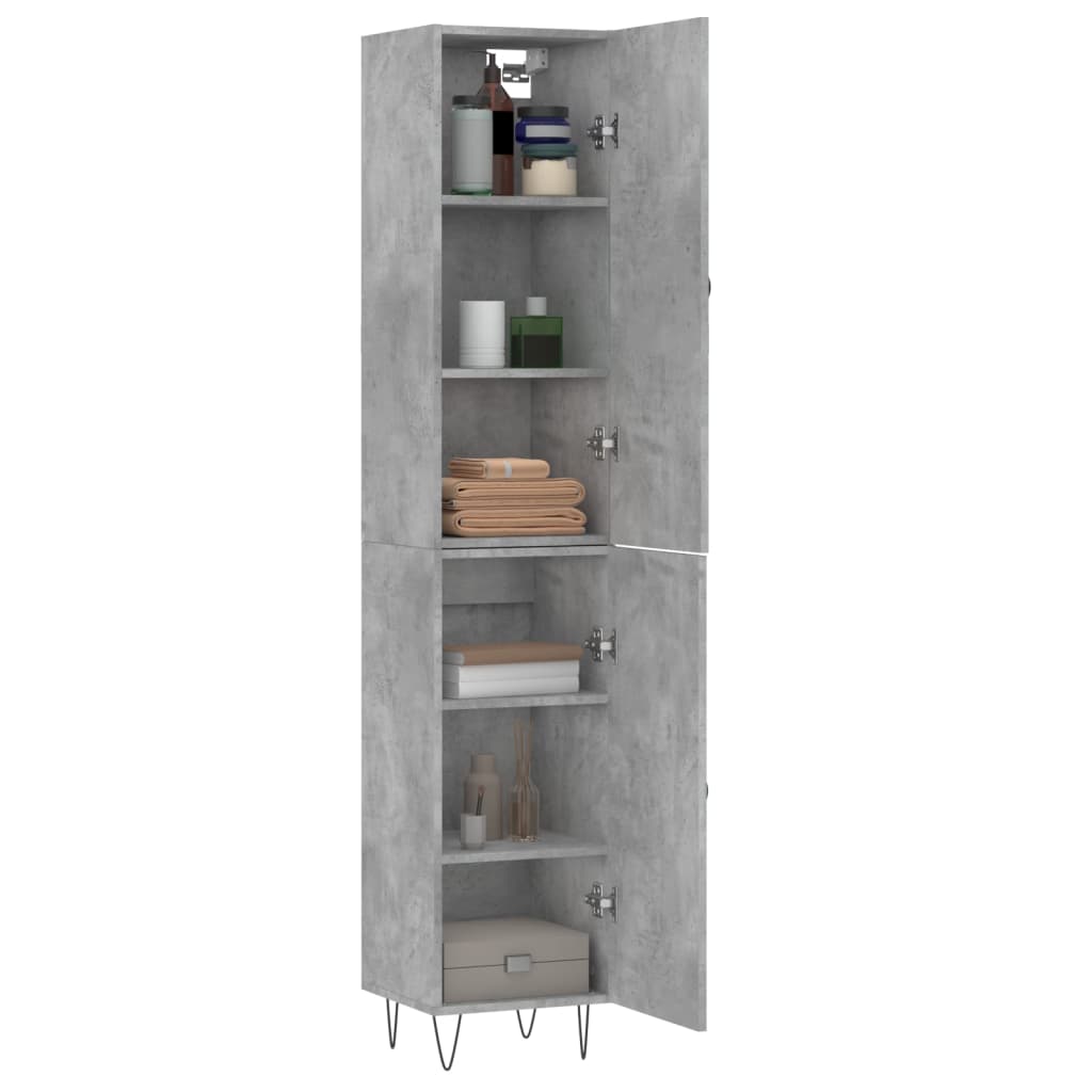 Buffet haut Gris béton 34,5x34x180 cm Bois d'ingénierie - XIOS