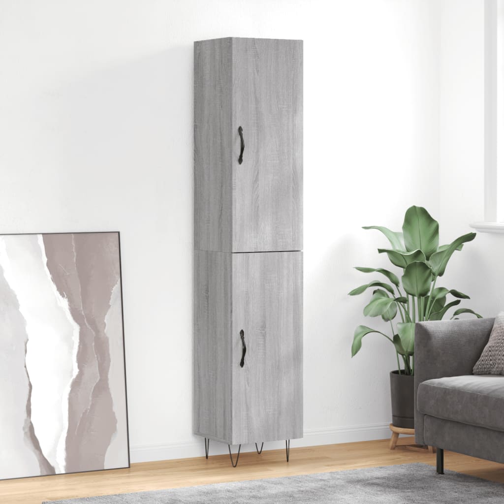 Buffet haut Sonoma gris 34,5x34x180 cm Bois d'ingénierie - XIOS