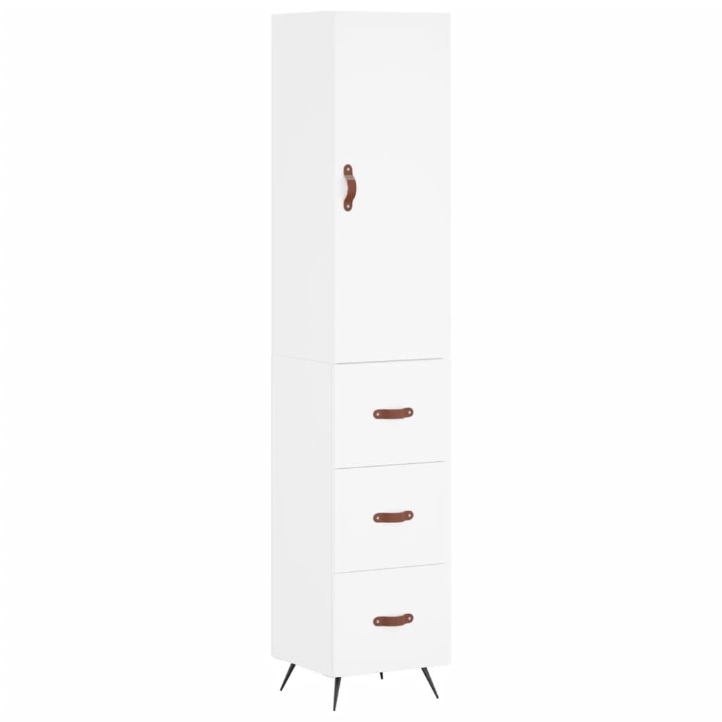 Buffet haut Blanc 34,5x34x180 cm Bois d'ingénierie - XIOS