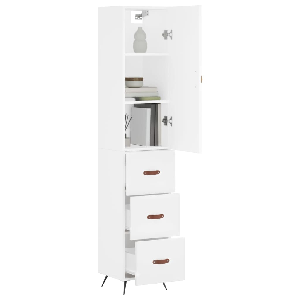 Buffet haut Blanc 34,5x34x180 cm Bois d'ingénierie - XIOS
