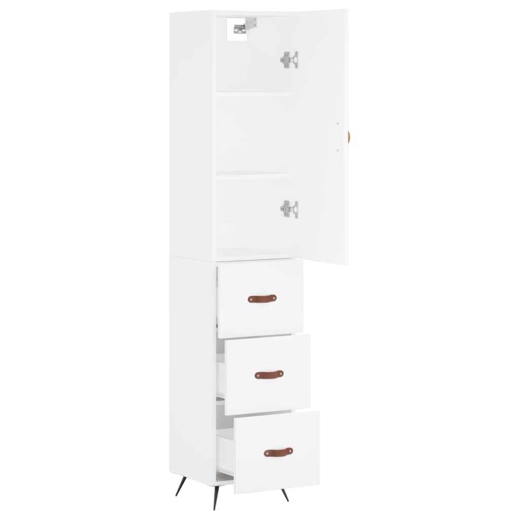 Buffet haut Blanc 34,5x34x180 cm Bois d'ingénierie - XIOS