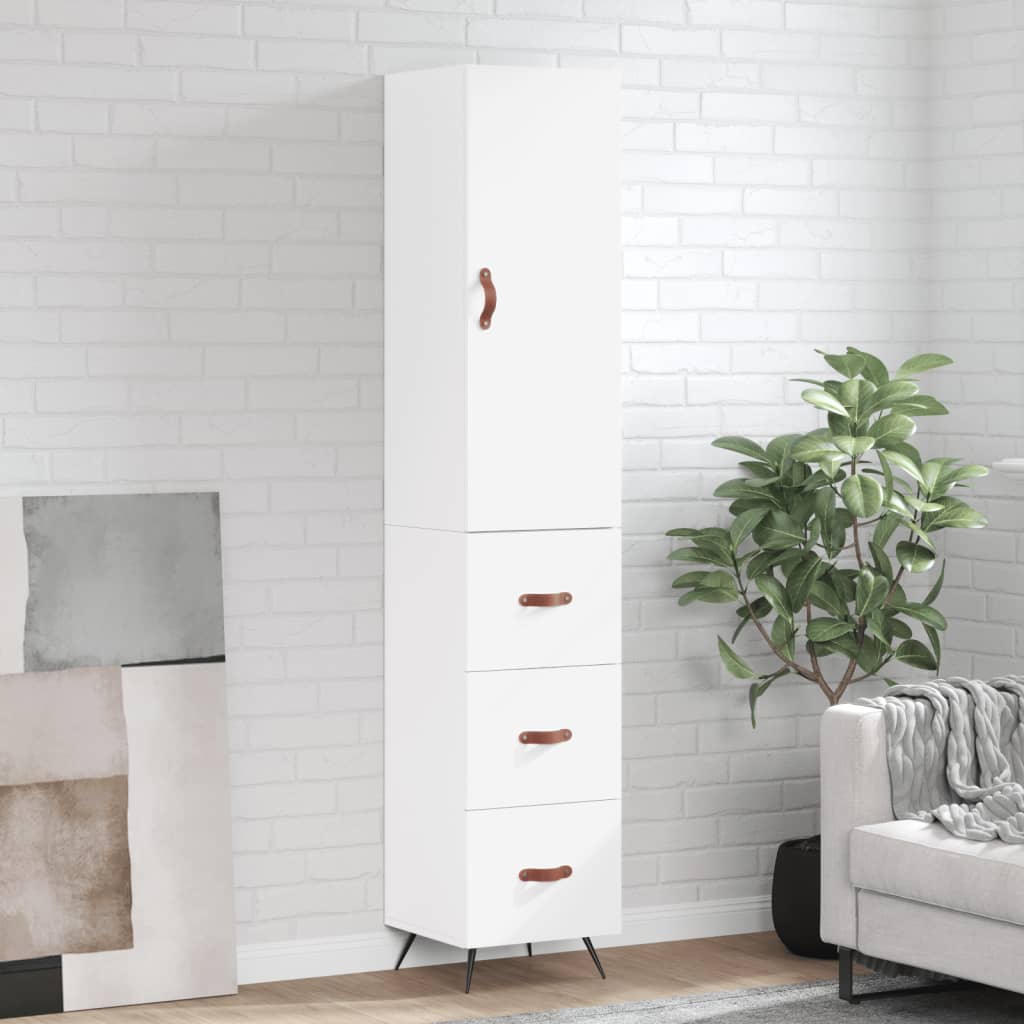 Buffet haut Blanc 34,5x34x180 cm Bois d'ingénierie - XIOS