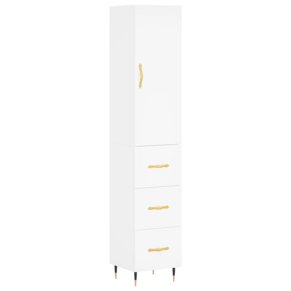 Buffet haut Blanc 34,5x34x180 cm Bois d'ingénierie Buffets & bahuts vidaXL