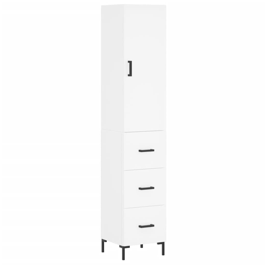 Buffet haut Blanc 34,5x34x180 cm Bois d'ingénierie - XIOS