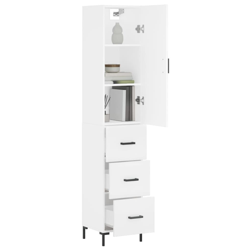 Buffet haut Blanc 34,5x34x180 cm Bois d'ingénierie - XIOS