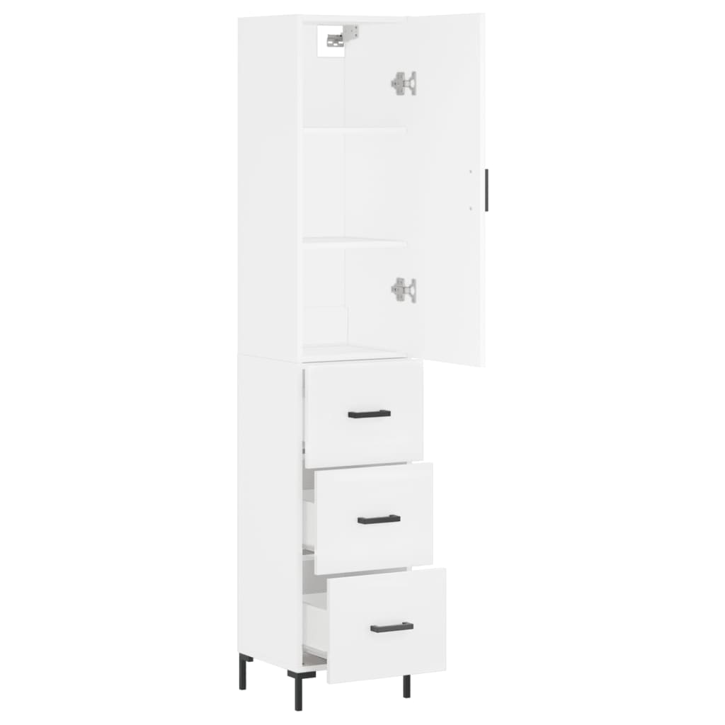 Buffet haut Blanc 34,5x34x180 cm Bois d'ingénierie - XIOS