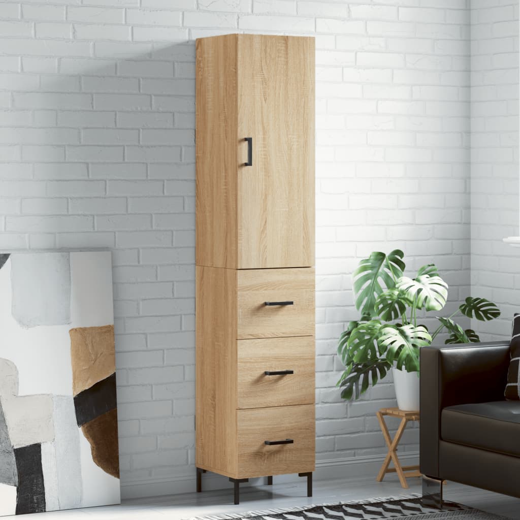 Buffet haut Chêne sonoma 34,5x34x180 cm Bois d'ingénierie - XIOS