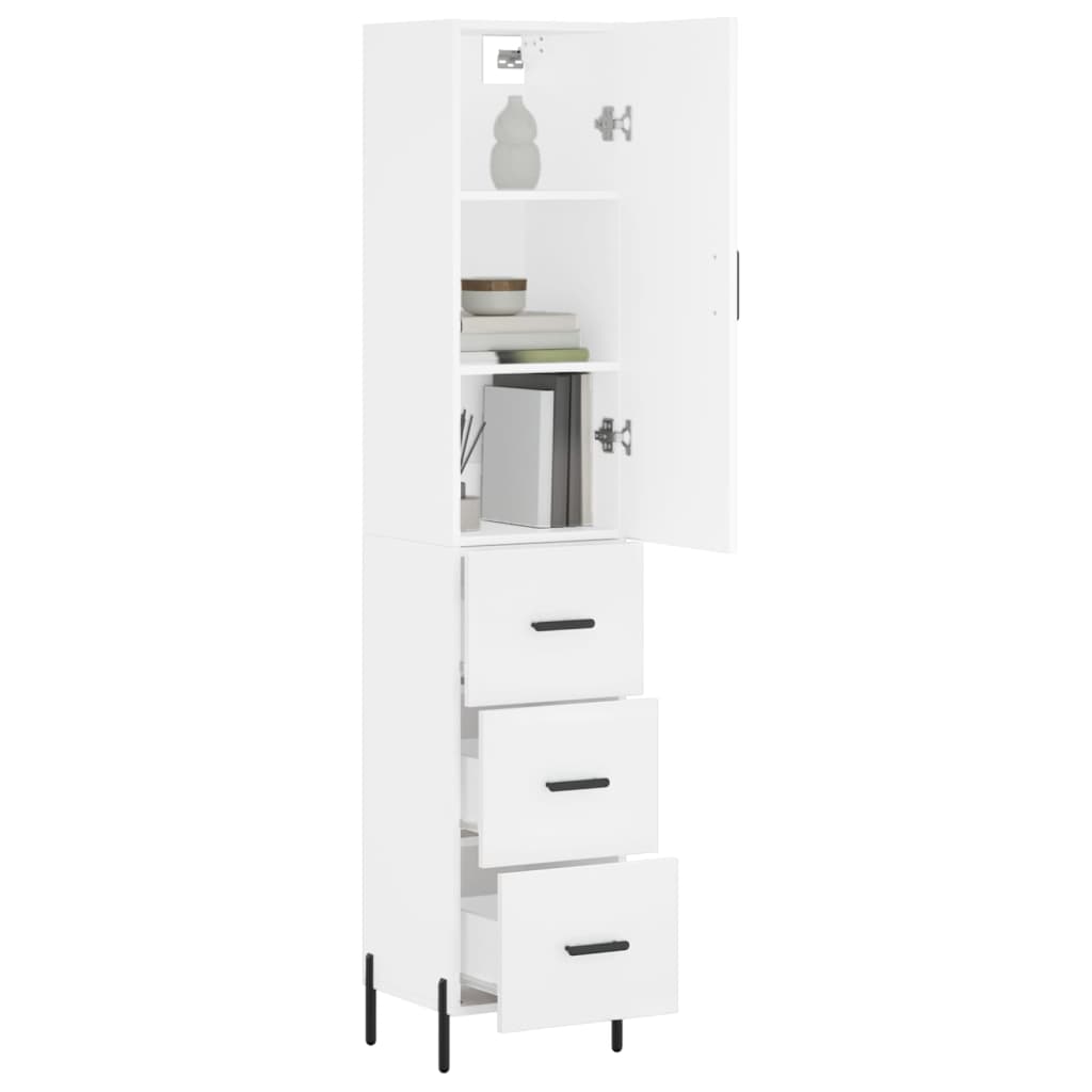 Buffet haut Blanc 34,5x34x180 cm Bois d'ingénierie - XIOS