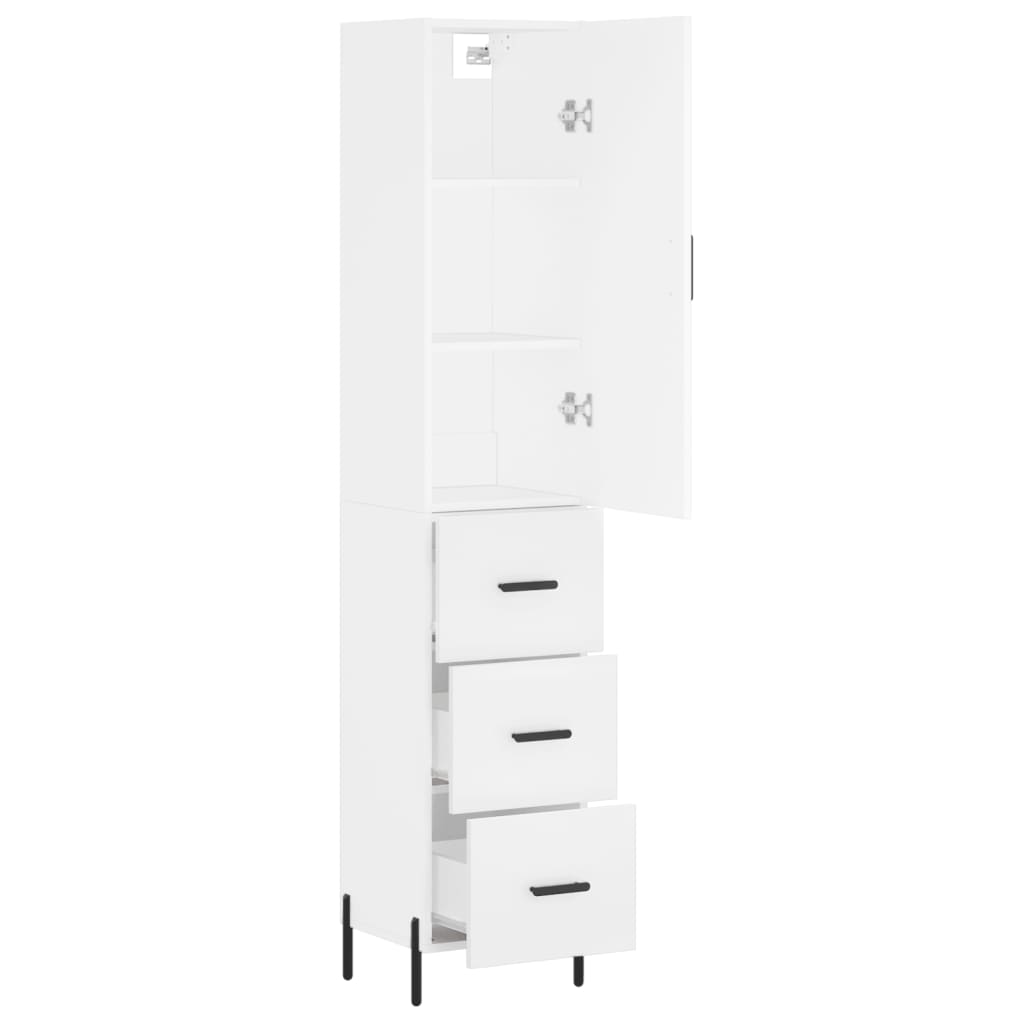 Buffet haut Blanc 34,5x34x180 cm Bois d'ingénierie - XIOS