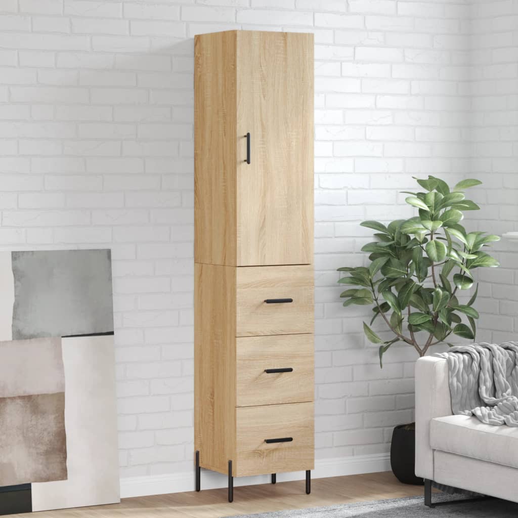 Buffet haut Chêne sonoma 34,5x34x180 cm Bois d'ingénierie - XIOS