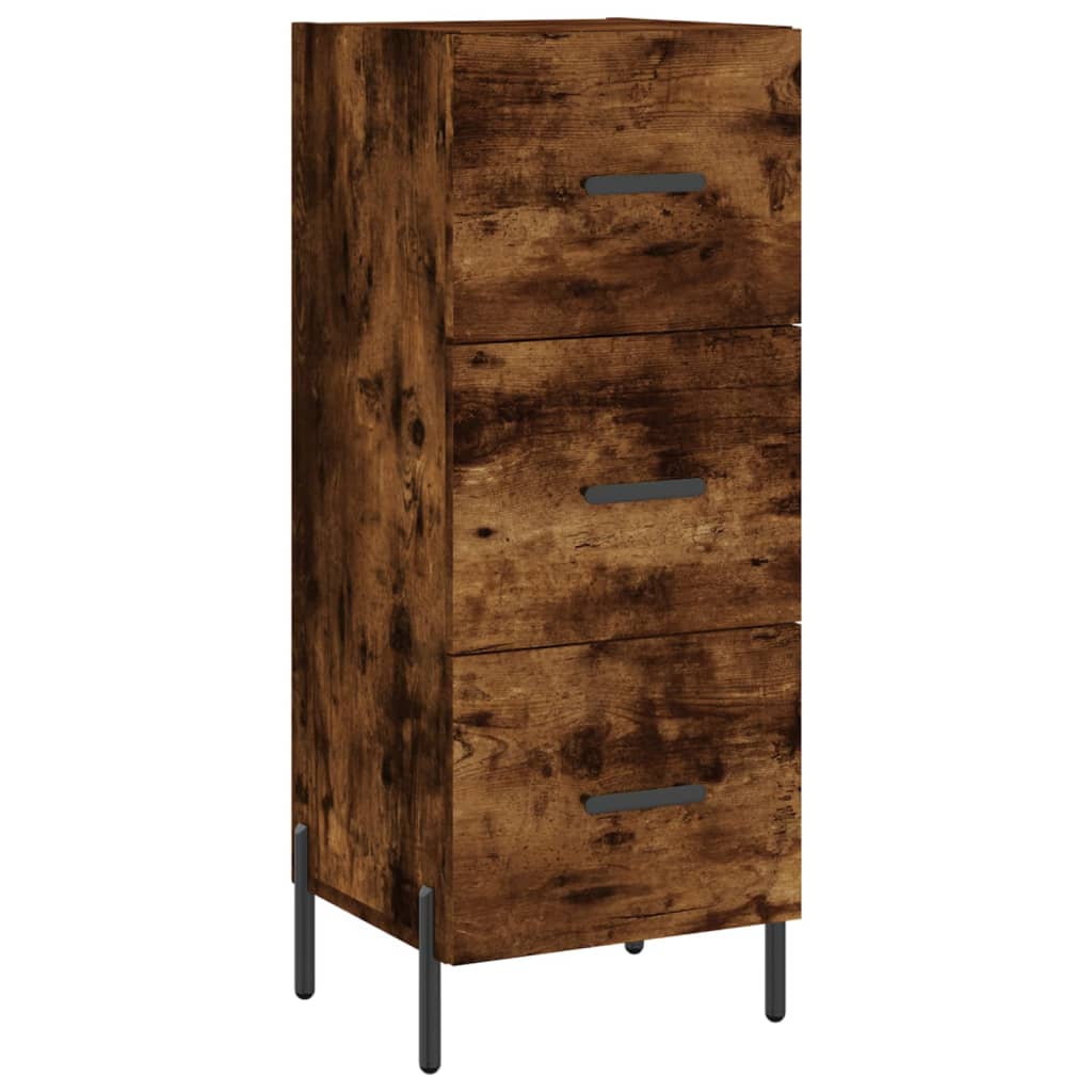 Buffet haut Chêne fumé 34,5x34x180 cm Bois d'ingénierie - XIOS