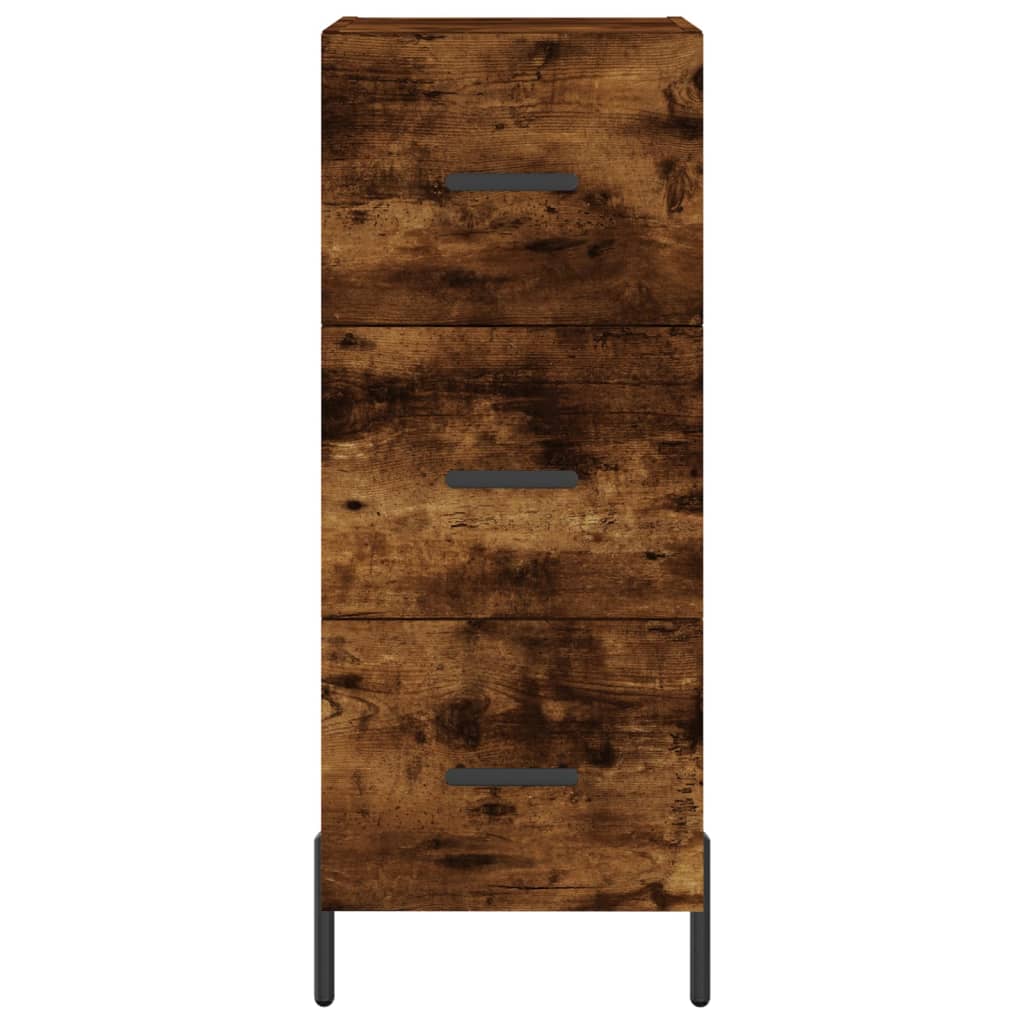 Buffet haut Chêne fumé 34,5x34x180 cm Bois d'ingénierie - XIOS