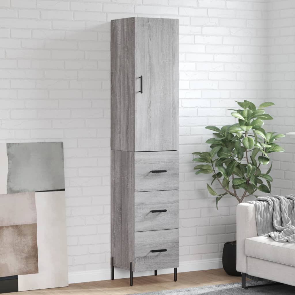 Buffet haut Sonoma gris 34,5x34x180 cm Bois d'ingénierie - XIOS