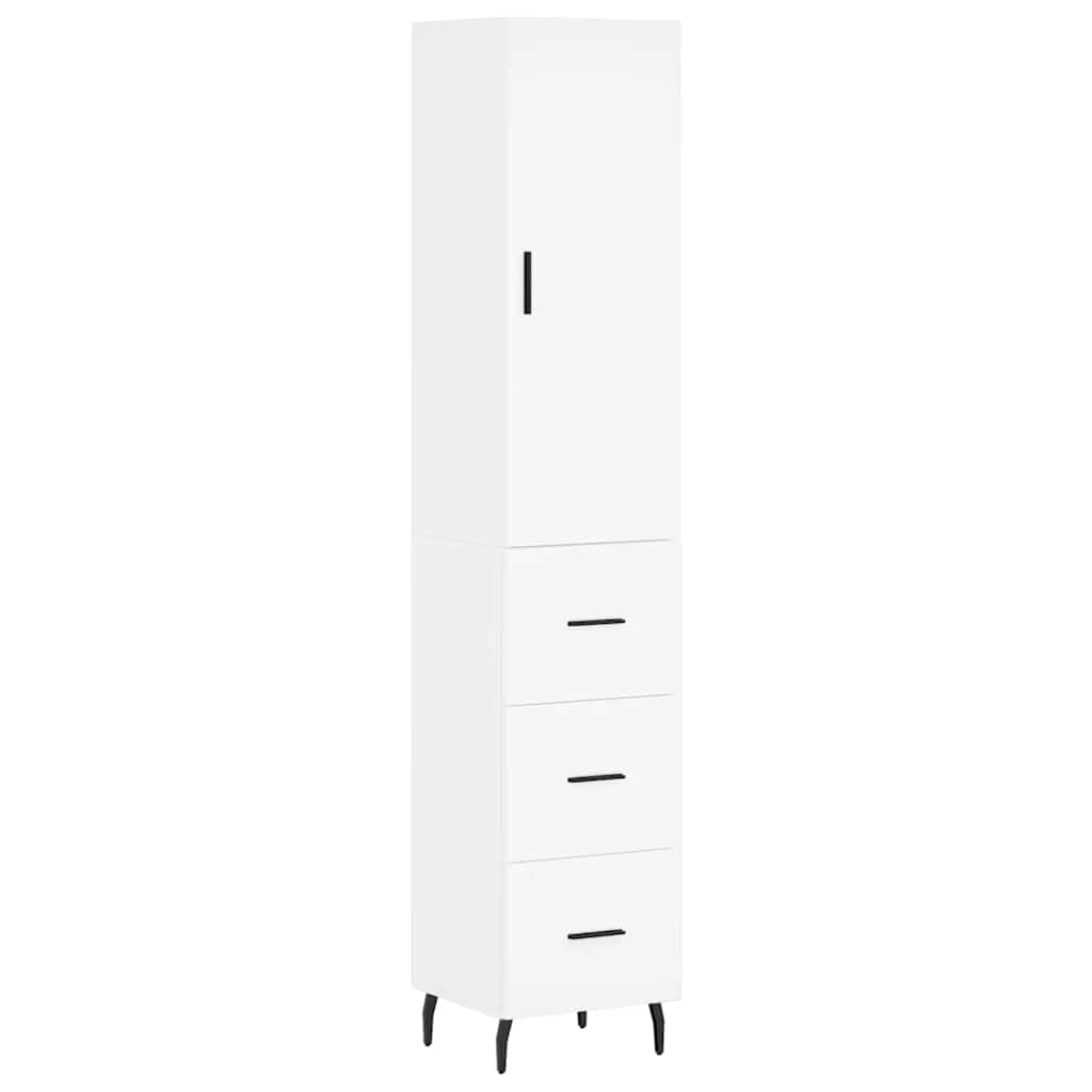 Buffet haut Blanc 34,5x34x180 cm Bois d'ingénierie - XIOS