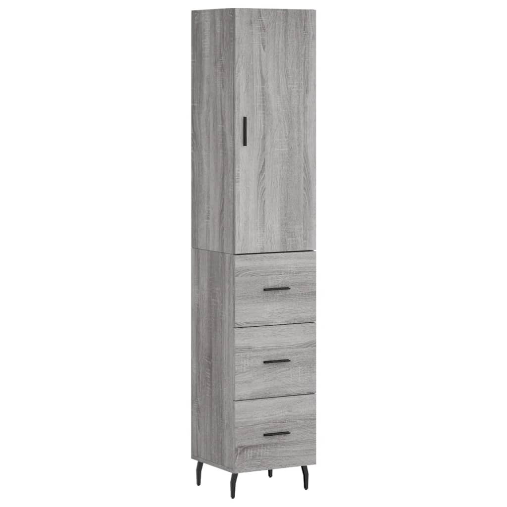 Buffet haut Sonoma gris 34,5x34x180 cm Bois d'ingénierie - XIOS