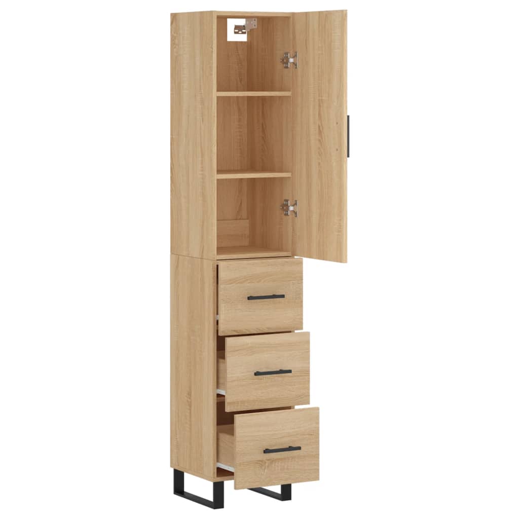 Buffet haut Chêne sonoma 34,5x34x180 cm Bois d'ingénierie - XIOS