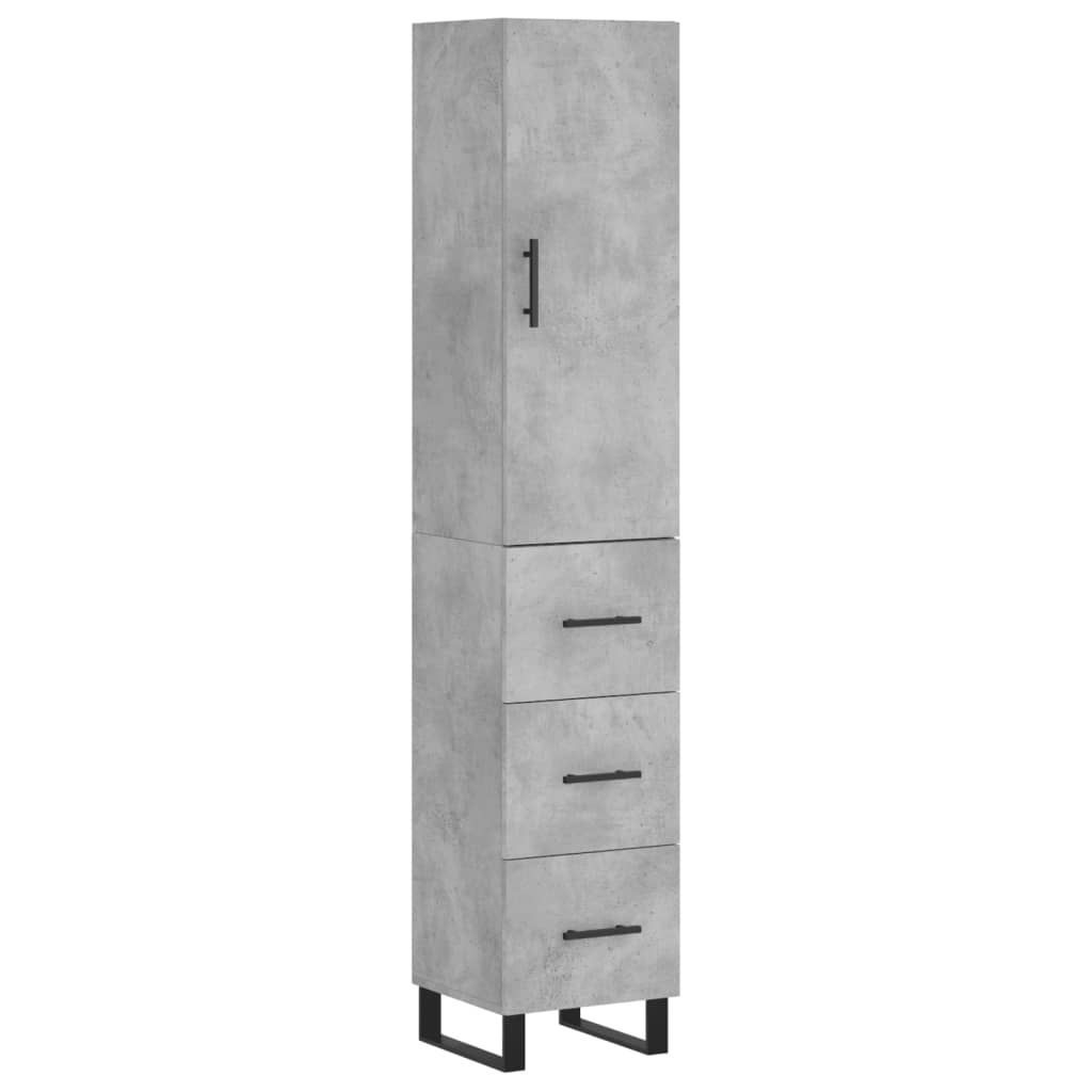 Buffet haut Gris béton 34,5x34x180 cm Bois d'ingénierie - XIOS