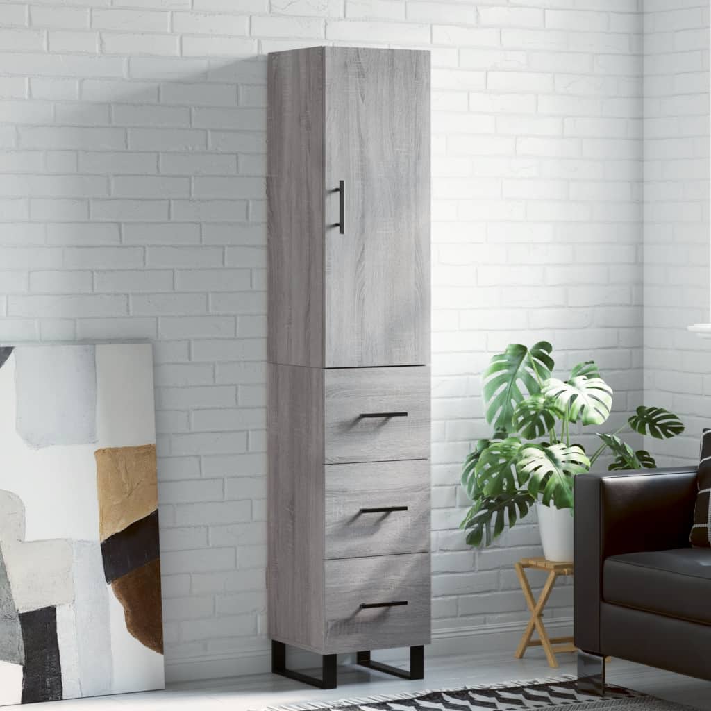 Buffet haut Sonoma gris 34,5x34x180 cm Bois d'ingénierie - XIOS