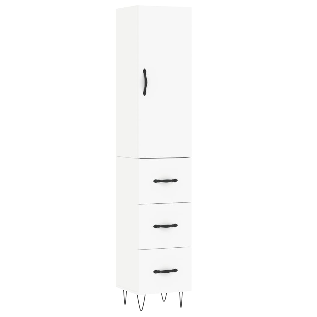 Buffet haut Blanc 34,5x34x180 cm Bois d'ingénierie - XIOS
